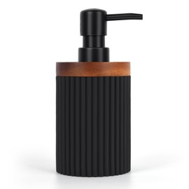 300ml Black Resin Shower Gel Bottle with Pump - Leakproof Refillable Container, Eco-Friendly Bathroom Dispenser (1-Pack)