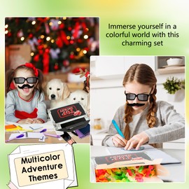 Flahard 84 Pcs Detective Party Favors Invisible Ink Pen with UV Light Notebook Set Spy Magic Pen Agent Name Tag Secret Boxes Fake Mustache Sticker for Spy Escape Room Goodie Bag Stuffers