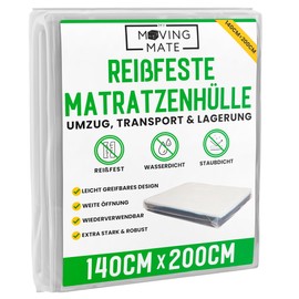 Matratzenhülle 90 x 200 cm für Umzug und Lagerung – Matratzenhülle Umzug und Lagerung – Matratzenhülle – Robuste, Wiederverwendbare, Reißfeste Matratzen Schutzhülle