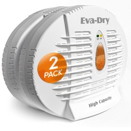 Eva-Dry E-500 Renewable Dehumidifier 2-Pack (6–8 oz Capacity Each), White – Ideal for Closets, Bathrooms, Safes, Boats, and RVs