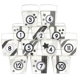 Papierdrachen DIY Advent calendar set of 24 Asian boxes - black and white - for you to craft and put together individually