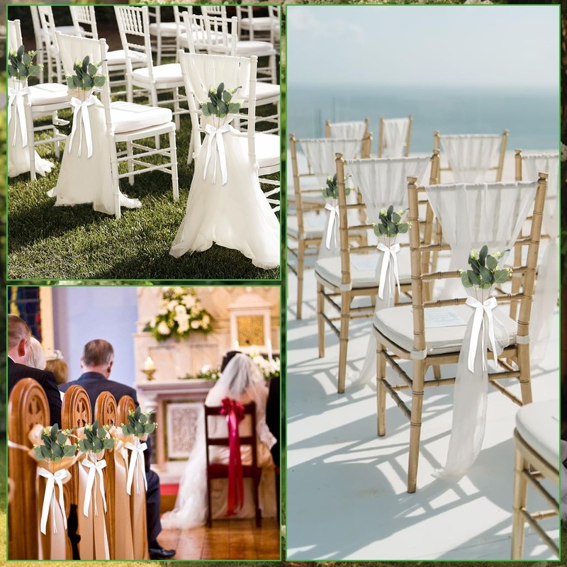 24 Sets Wedding Aisle Decorations for Ceremony Set Wedding Chair