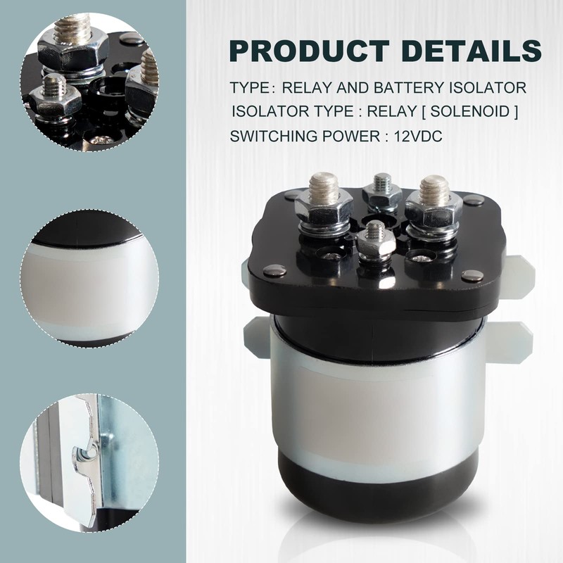 Edicapo Terminal Solenoid Compatible with Mobile Audio 500A 12V Relay