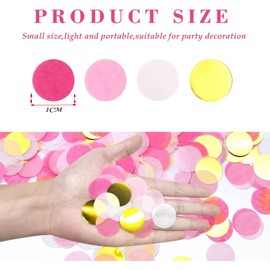 Confetti, Wedding, Party, Birthday, Round, 0.4 inch (1 cm), 4 Colors (3.5 oz (100 g) Approx. 3.5 oz (100 g), For Weddings, Events, Celebrations, Weddings, Gold, Shower, Christmas, Proposal, Confetti