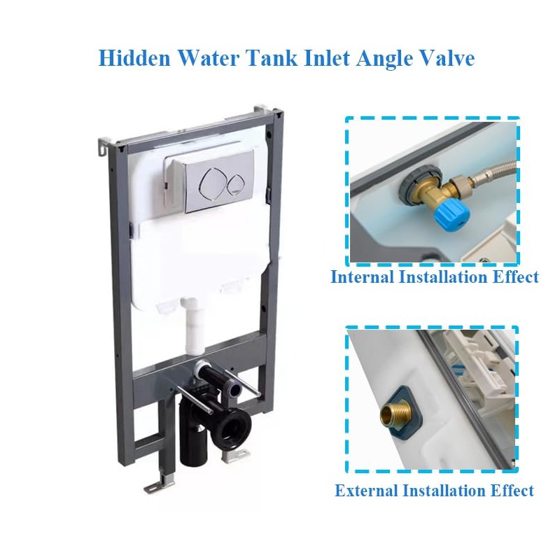 Lychee Light Concealed Cistern Angle Stop Valve, 3/8 Inch, Compatible