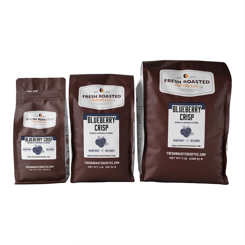 Fresh Roasted Coffee, Blueberry Crisp Flavored Coffee, 12 oz, Medium