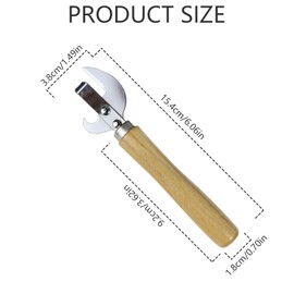 Can Opener - Homiladi Multi-Functional Tin, Jar & Bottle Opener with Wood Handle | Side-Cut Design for Effortless Opening | Effortless Opening for Camping, Kitchen Tools & Travel