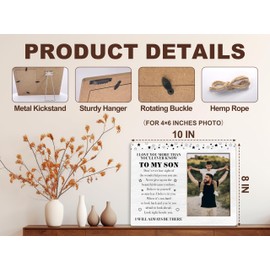 BXVRT Son Photo Frame, Gifts For Son From Mother Father, To My Son Wooden Picture Frame Gifts For Birthday Christmas Graduation, Love Quote Frame Family Gifts For Home Decor -122