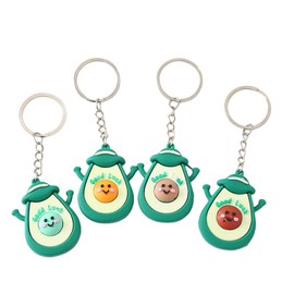 Teogneot 4 Pieces Avocado Keychains, Avocado Keychains, Avocado Toy Keychains, Avocado Couple Keychains,Cartoon Keychain