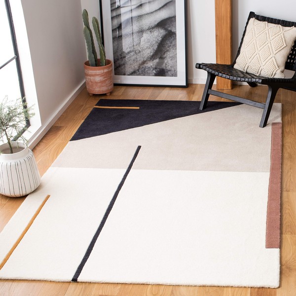SAFAVIEH Fifth Avenue Collection 4' x 6' Ivory / Black
