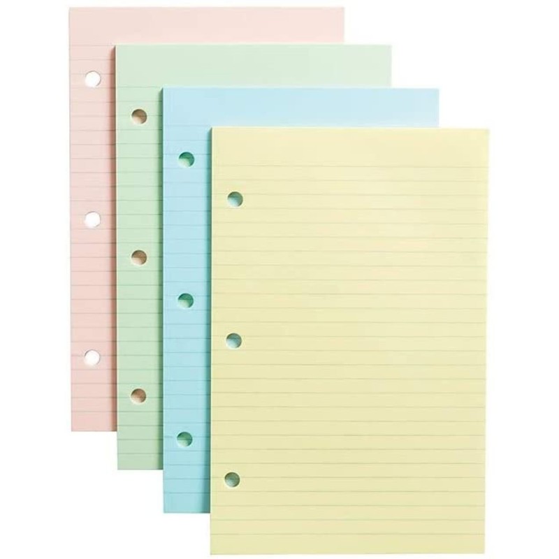 1InTheOffice 5.5 x 8.5 Paper, Pastel, College Ruled Mini Binder