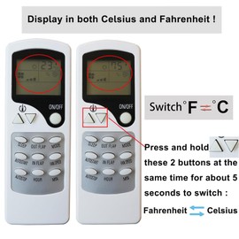 Replacement Remote Control for Turbo AIR ZHF/LW-17-1 TAS-18VH TAS-24VH ZCF/LW-17-1 TAS-18V TAS-24V Wall-Mounted Air Conditioner