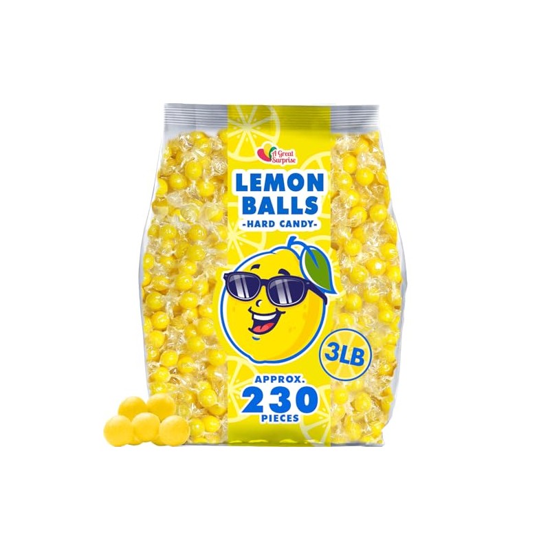Lemon Balls Hard Candy - 3 Pounds - Yellow Candies
