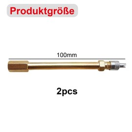 Wjelet Set of 2 car valve extensions, 10 cm brass valve extension, car valve extension adapter, tyre valve adapter for e-scooter, car, truck, bicycle