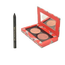 Petallic Passion Shimmer and Smoke Kit by Pat Mcgrath Labs for Women - 2 Pc 0.028oz Mini PermaGel Ultra Glide Eye Pencil - Xtreme Black, 0.07oz Luminous Legends Eye Shadow Duo - Petallic Passion