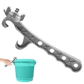 3 in 1 Bucket Opener 5 Gallon, Aluminum Bucket Lid Opener, Multi-Functional Bung Wrench Cap Remover Tool for Prying Twisting Small Large Metal Plastic Can Pail Home Industrial Use (1 Pack)