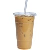 Plastic Clear Cups 24 oz with Lids and Straws 100