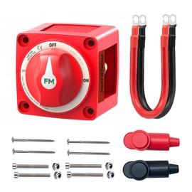 FASTSTORM 300A Waterproof Battery Disconnect Switch 12V-48V, On/Off Kill Switch for Marine, RV, Car, Boat, Truck, ATV, UTV, Ignition Protected with Cable