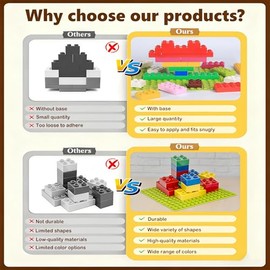 Juego de bloques de construcción para niños con placa base, ladrillos de construcción grandes, 101 piezas, juguete sensorial clásico a granel para niñ