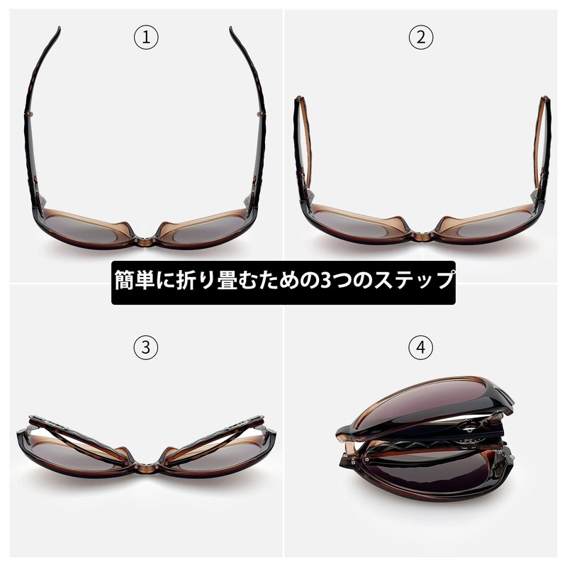 Joopin Folding Sunglasses for Women, Polarized, UV Cut, For Driving,