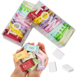 2 Pack Disposable Towel Thicker Style Magic Compressed Towel, 24 x 30 cm Coin Tissue Portable Washcloth Reusable for Travel Camping Hiking Outdoor Sports Beauty Salon (28 Pack, 7 Morandi Candy Color)