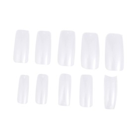 FOMIYES 500pcs Transparent Full-on Nail Tips Natural Fake Nails False Tips for Professional Home Use