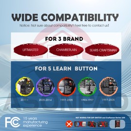 2X LiftMaster Chamberlain Craftsman Universal Garage Door Opener Remote 893LM 953ESTD(10-Year-Warranty)