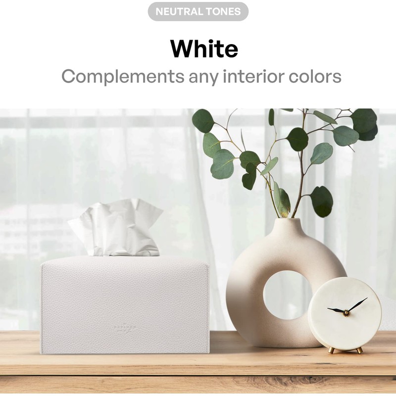 carrotez Tissue Box Cover, [Refined] Modern PU Leather Rectangular Tissue