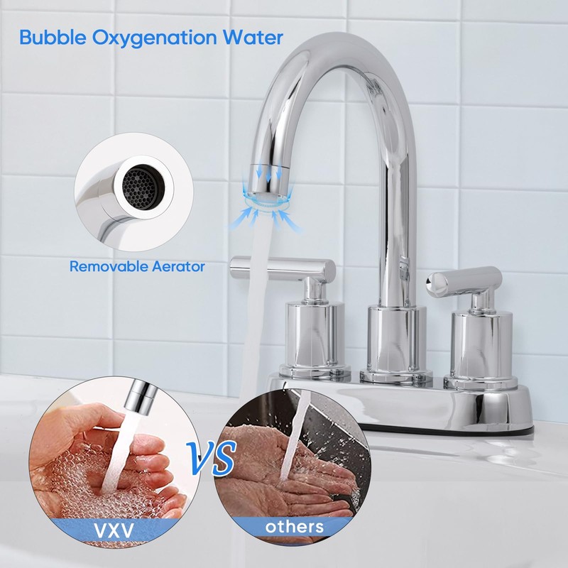 VXV Bathroom Faucet 4 Inch 2 Handle Centerset Sink Faucet