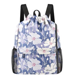 Risefit - Mochila con cordón con bolsillos de malla, bolsa de gimnasio, resistente a la arena, mochila de playa para hombres y mujeres, Jazmín árabe