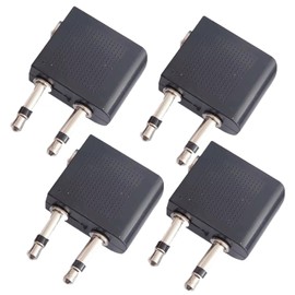 UDNUYFGZ 4 Pcs Airline Airplane Flight Adapters for Headphone Gold Plated 3.5mm Plated Jack Airline Earphone Adapter