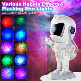 XIAOER Astronaut Galaxy Projector, Star Projector Night Light for Bedroom, Starry Nebula Space Projector Ceiling Lamp with Timer and Remote Control for Kids Adults