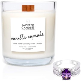 Vanilla Cupcake Candle Natural Soy Candle with Jewelry Made in USA (Surprise Jewelry Valued at $15 to $5,000) Ring Size 7