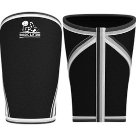 Nordic Lifting 7mm Neoprene Sleeves (Pair) for Weightlifting (USPA Approved) Heavy-Duty Knee Compression Support for Powerlifters - Black, XL