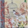 TWO Individual Napkins Birds Lily Flowers Lunch Decoupag