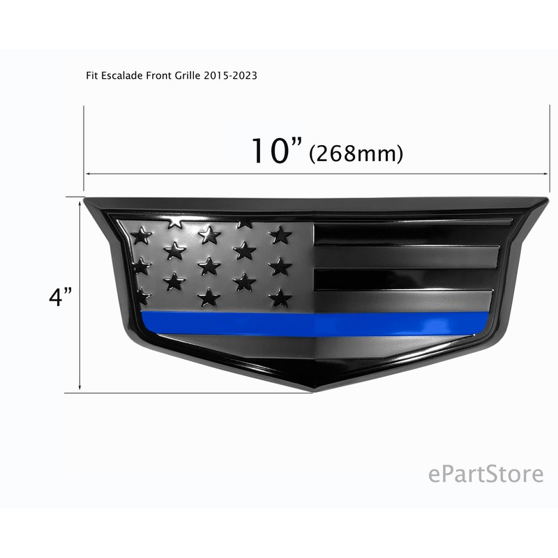 American Black Flag Aluminum Metal Overlay Front Emblem for Escalade