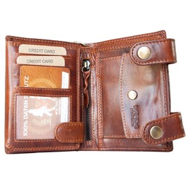 FLW Men's RFID Large Genuine Leather Biker's Wallet with Metal Chain to Hang Scorpion Embossed