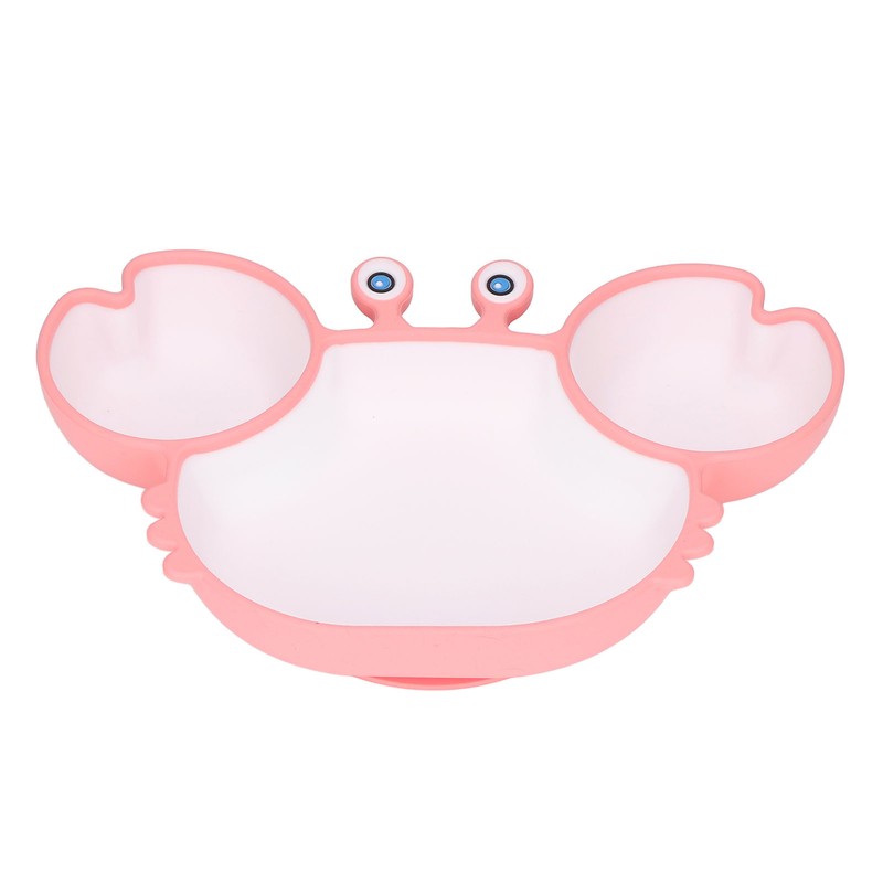 Crab Suction Plate with Suction Cup Base Silicone Divided Plate