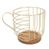 Coffee Pod Holder Iron Large Capacity Space Saving Wooden Base