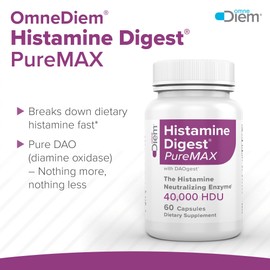 Omne Diem Histamine Digest PureMAX with DAO - Diamine Oxidase Supplement for Food Related Histamine Intolerance (60)