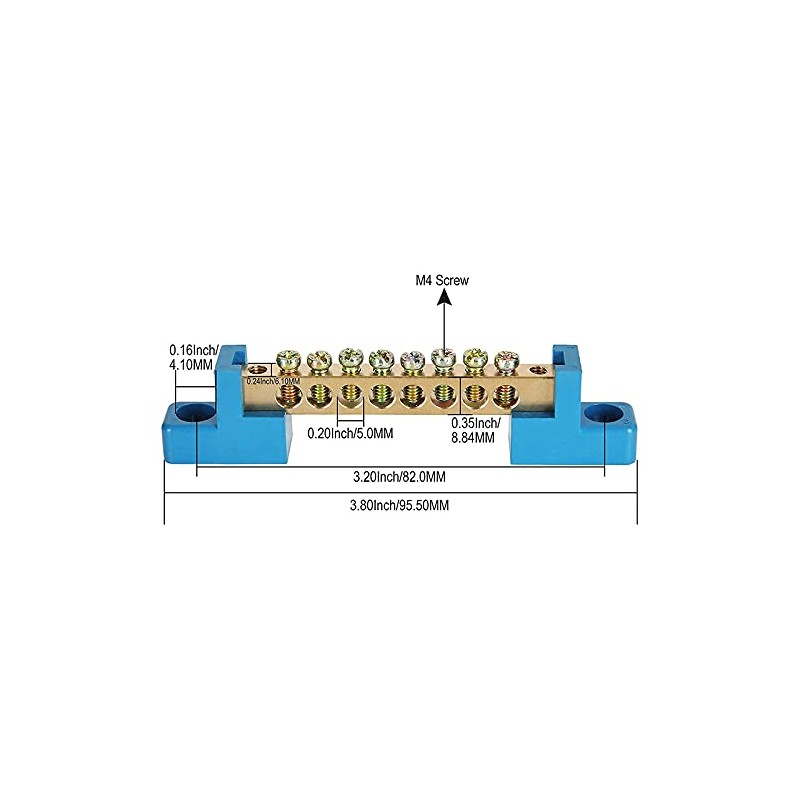 Wobekuy 8 Terminal Bus Bar Terminal Block 10 Pack Brass