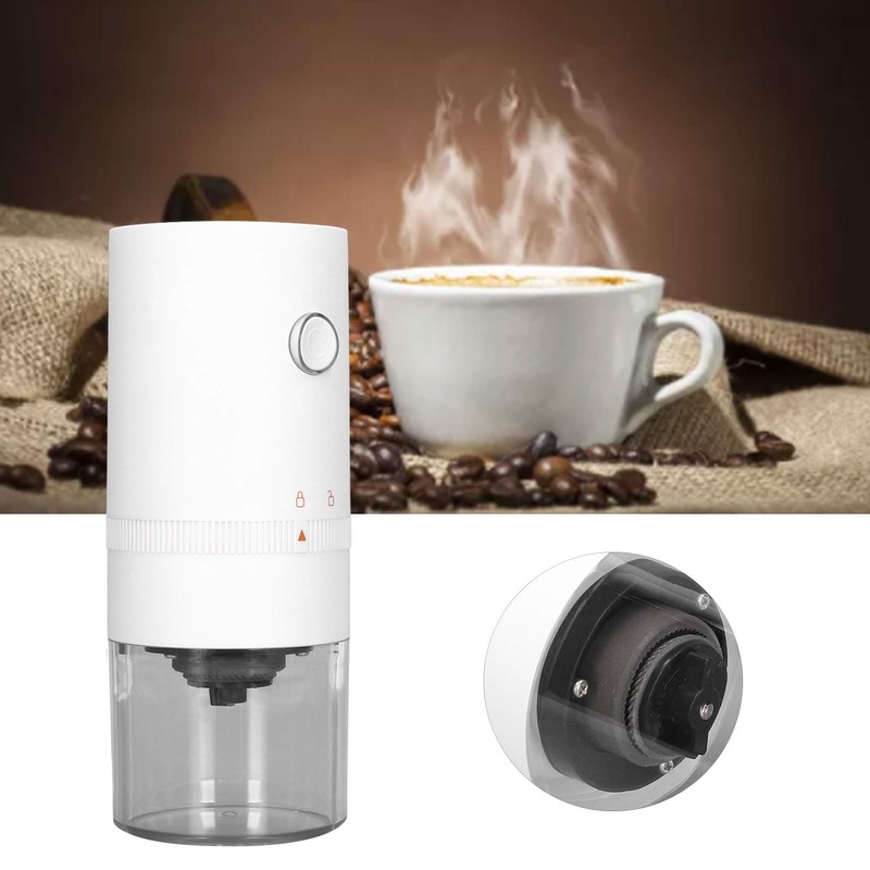 Coffee Grinder Portable Small Electric Rechargeable Household Automatic Coffee GrinderWhite