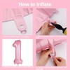 Pink Number Balloons with Mini Bow, 40 Inch Large Number