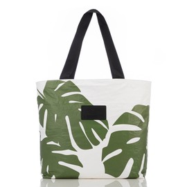 ALOHA Collection Monstera Day Tripper Tote in Seaweed | Lightweight, Packable, and Splash-Proof Beach Tote Bag | Easy to Clean