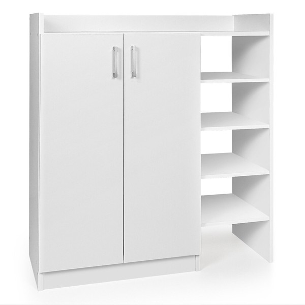 2-Door Storage Entryway Shoes Organizer Wooden Shoe Cabinet w/Adjustable Shelves