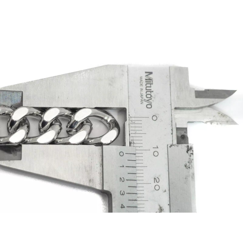 VERA Silver Cuban Chain Choker Style Necklace Black Pad Lock