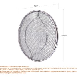 Splatter Shield for Ninja FG551 Foodi, Accessories for Reusable Foodi Smart XL 6-in-1 Indoor Grill,Stainless Steel Screen