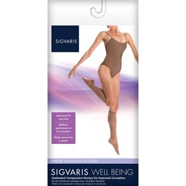 SIGVARIS Women's Sheer Fashion 120 Closed Toe Calf Compression Hose 15-20mmHg
