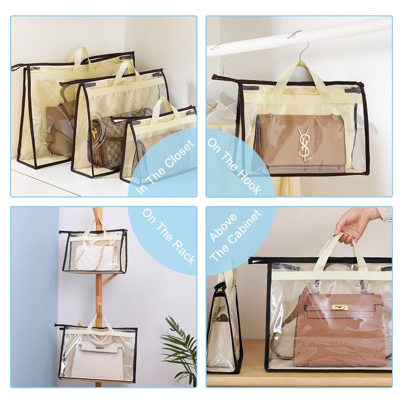 CINPIUK Clear Handbag Storage Bags Purse Organizer for Closet, Zipper
