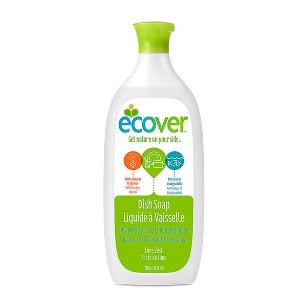 Ecover, Liquid Dish Soap, Lime Zest, 25 fl oz (739 ml) - 2pc